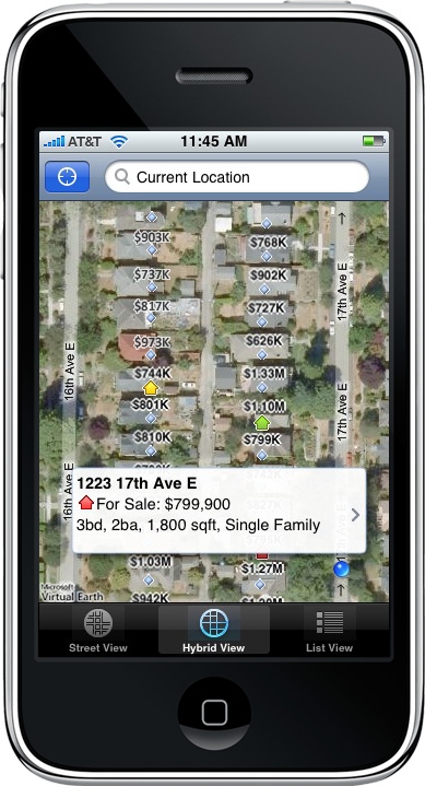 Zillow Rolls Out New Version of iPhone Application: Figure 1
