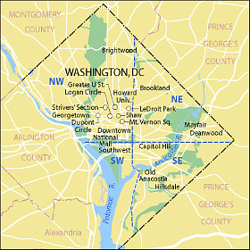 Unemployment Drops In MD And VA Unchanged In DC   Area Dc Map 