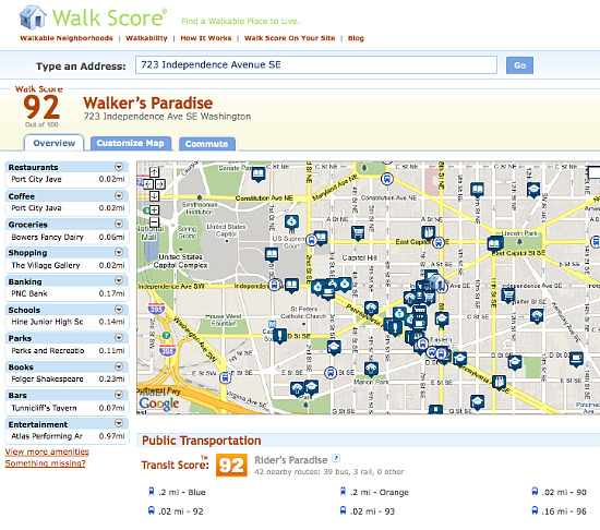 Walk Score Introduces Transit Score: Figure 1