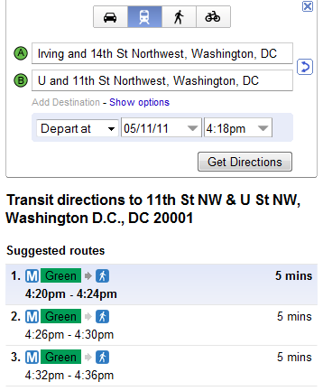 Google Maps Now Shows Directions for Metro and Metrobus: Figure 1