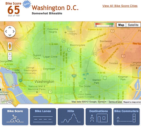 Walk Score Launches Bike Score: Figure 2