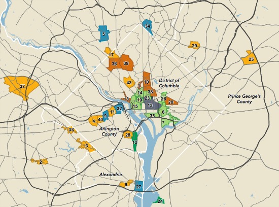 Report Reveals DC's 43 Walkable Urban Places: Figure 1