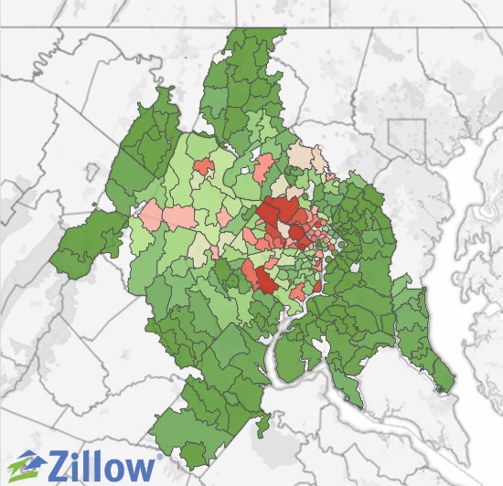 Zillow: DC's Most and Least Affordable Zip Codes: Figure 1