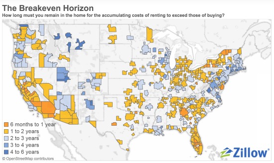 Plan to Stay in DC for 3-4 Years? Buy, Don't Rent, Says Zillow Study: Figure 1