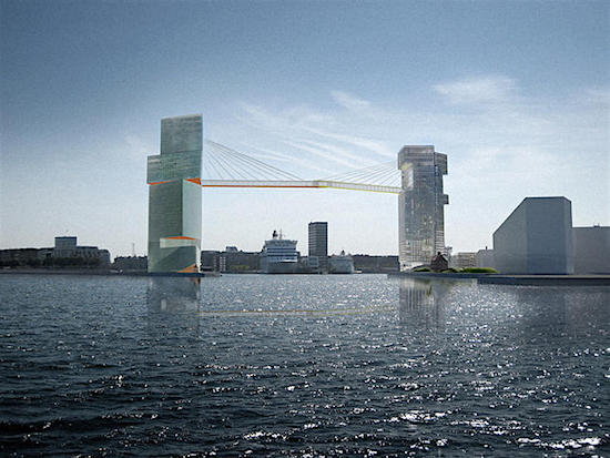 Copenhagen Hotel/Office Project Will Feature Pedestrian Bridge 200 Feet Above Harbor: Figure 1