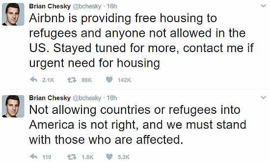 Airbnb CEO Vows To Provide Free Housing to Those Affected by Muslim Ban: Figure 1