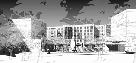 300 Apartments Atop A Grocery Store: The Preliminary Plans for Walter Reed's Town Center: Figure 2