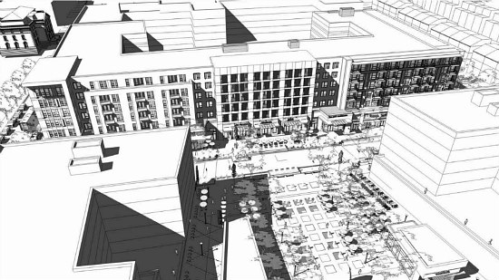 300 Apartments Atop A Grocery Store: The Preliminary Plans for Walter Reed's Town Center: Figure 1