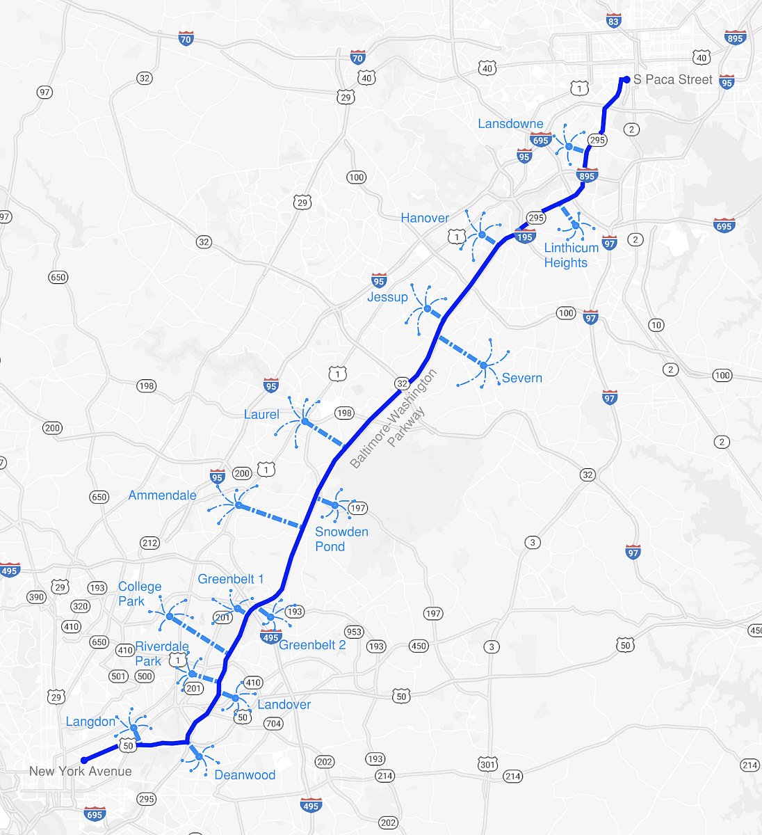 Will These Be The Stops For Elon Musk's DC-Baltimore Loop?: Figure 1