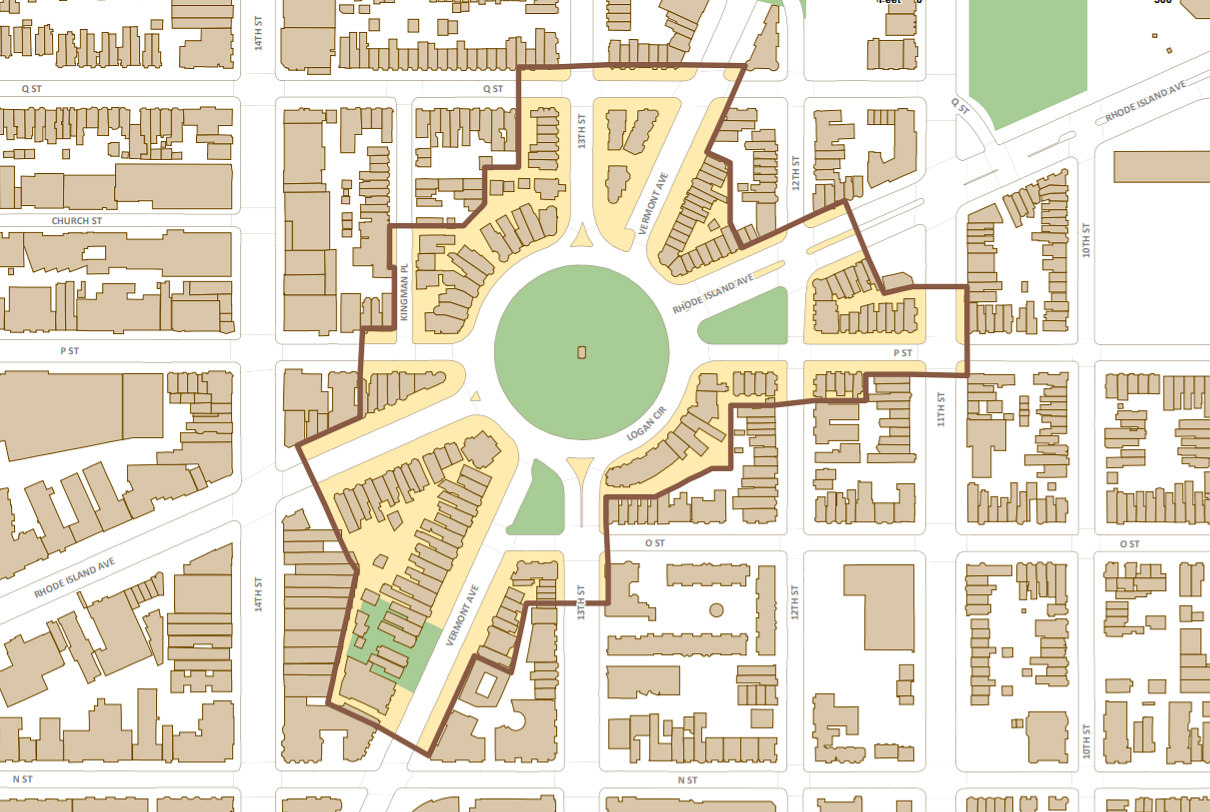 How Logan Circle The Circle Become Logan Circle The Neighborhood   Logan Cir Hist Dist Map 