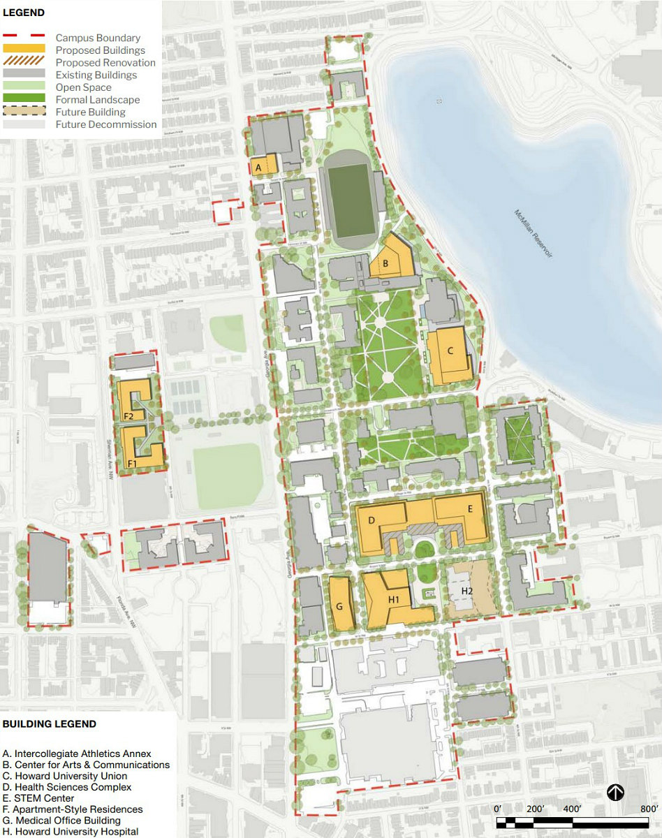 howard university campus map A New Howard Updated Campus Plan Reveals Big Changes On The Boards howard university campus map
