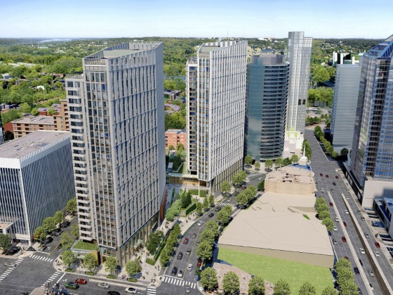 Two 27-Story Towers, 830 Units: A First Look At The New Plans For Rosslyn's Key Boulevard